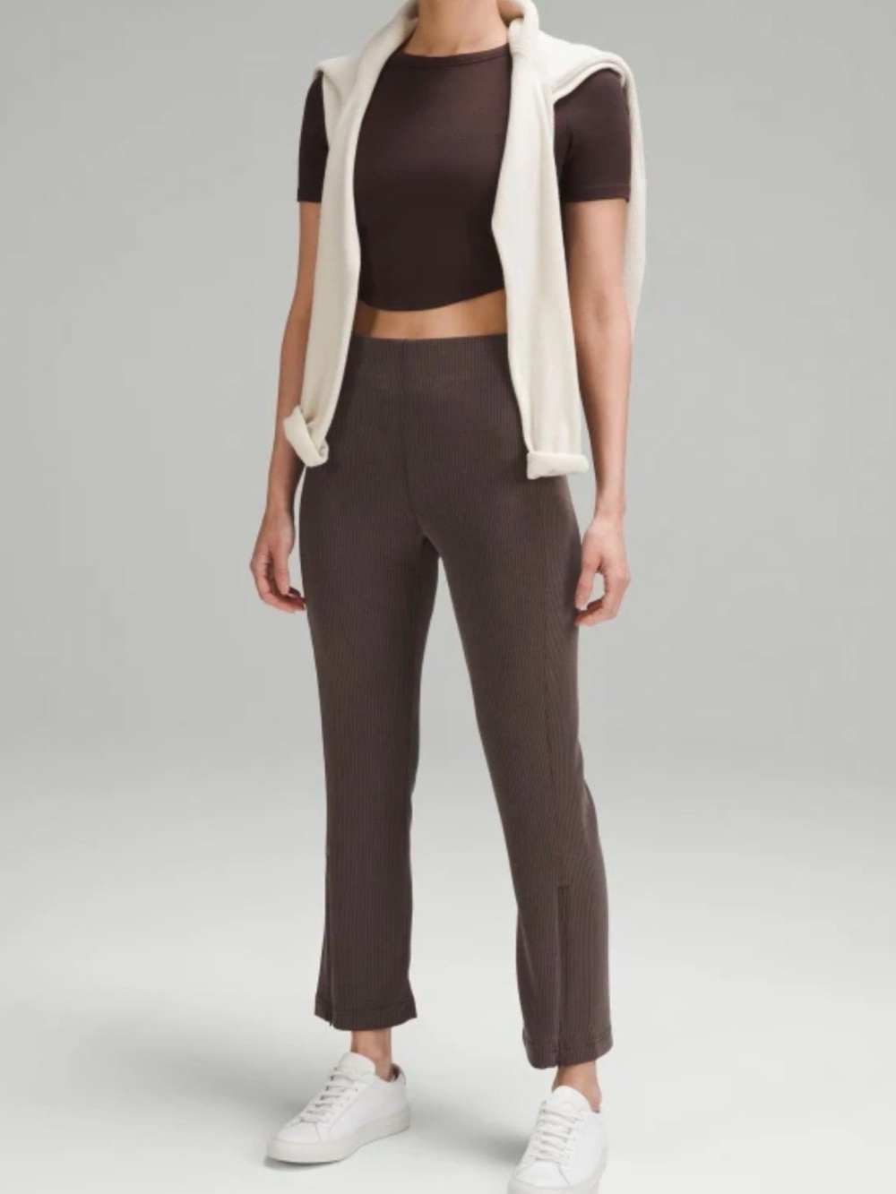 lululemon Casual Ribbed Softstreme Zip-Leg High-Rise Cropped Pants Women's 25